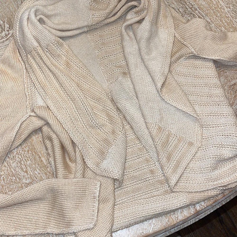 Cabi Style #483 Patchwork Tan Circle Cardigan Swe… - image 3